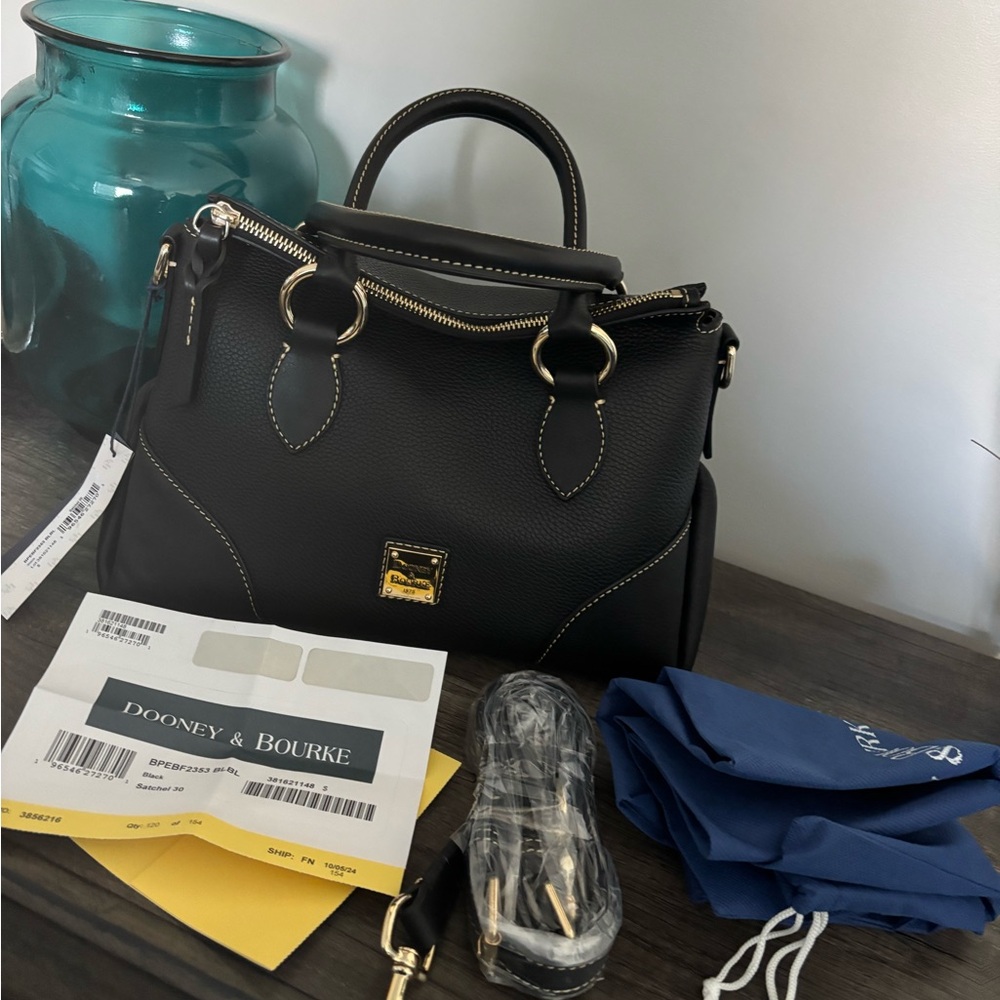 Dooney & Bourke Black Pebble Leather Satchel 30